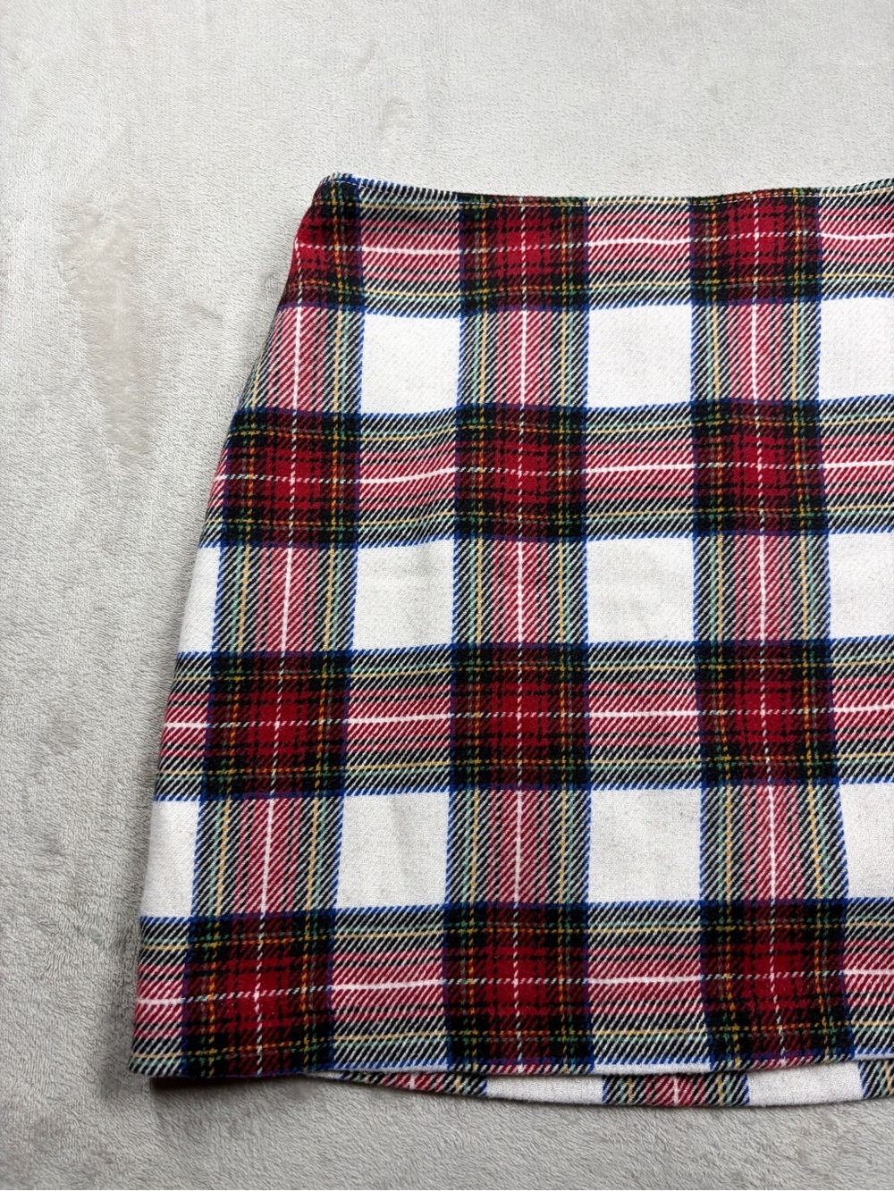 NWT Abercrombie & Fitch Wool Blend Plaid A line Academia Holiday Mini Skirt S - Picture 3 of 16